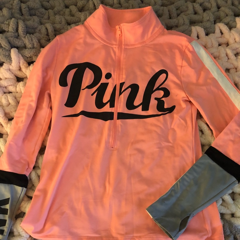 pink half vip pull over